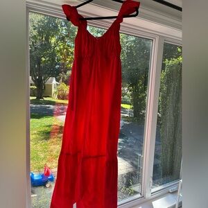 Universal Thread Red Capped Sleeve Maxi Dress Size Small